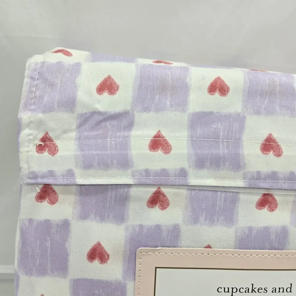 Cupcakes & Cashmere QUEEN Hearts Sheet 4pc Set NEW Purple Pink MICROFIBER Love